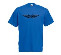 (Royal Blue, M) Vw Wings Campervan Graphic High Quality T-Shirt, Tee, Men's, Unisex