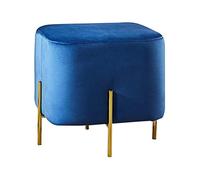 Royal Blue Modern Velvet OttomanUpholstered Square Footstool with d LegsFoot Rest & Extra Seating for Living Room or Bedroom 45x43cm (18x17inch)