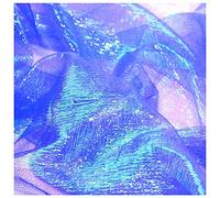 Royal Blue Pearlised Tissue Organza Iridescent Sparkle Fabric for Weddings, Decoration, Events, Dress, Crafts & Curtains l 50" - 128cm Wide | Sold by The Metre