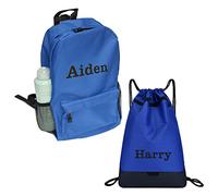 Royal Blue Personalised Children’s Backpack and Drawstring Bag Girls Boys, Rucksack Bag, P.E Bag, Primary School, Perfect for Back to Kids School or PE, Gifts and Travel