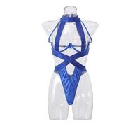 (royal blue, Small) Cross-Border SM Bondage Lingerie: Sexy Role-Playing Jumpsuit