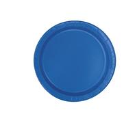 Royal Blue Solid Round Paper Dessert Plates (17cm) 20 Count - Vibrant Paper Plates for Parties and Events, Perfect for Appetizers, Snacks, and Desserts