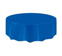 Royal Blue Solid Round Plastic Table Cover (213cm) 1 Count - Vibrant & Durable Party Essential for Easy Cleanup and Decoration