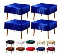 Royal Blue Spandex Square Tablecloths 34x34 Inch, 4 Pack Wrinkle Free Fitted Card Table Cloth Stretch Square Table Cover for Kitchen Dinner, Holiday Party, Wedding Banquet, Display Trade Show