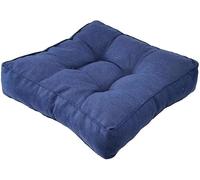 Royal Blue Square Padded Meditation Cushion Thick Yoga Floor Pillow with Curled Edge Ideal for Reading & Game Room Decor 45cm Comfort Seating