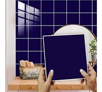 Royal Blue Tile Stickers - PVC Self Adhesive Wall & Floor Tiles - Heat Resistant, Peel & Stick - Kitchen & Bathroom - 10x10cm/10 Pcs