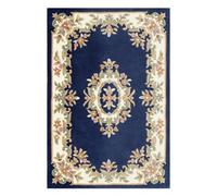 Royal Blue Traditional Rug, Bordered Floral Rug, Handmade Rug, Royal Blue Rug For Bedroom, & Dining Room-80Cm X 150Cm