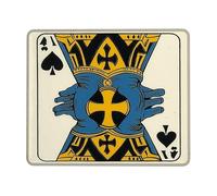 Royal Blue Vintage Square Mouse Pad, Hand Drawn King of Swords Mouse Pad, Stitched Edge Non-Slip Mouse Pad, for Home Office Use, Square 8x10 Inch