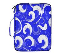 Royal Blue Wave Duty Expanding File 7 Pockets A4 Letter Size with Zipper Closure for Home Office Travel Organizer Expanding Folder