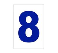 Royal Blue Wheelie Bin Number 8 - Self Adhesive Waterproof Durable Vinyl Stickers - Digitally Cut to The Sticker Shape - Size 170mm by PARTY DECOR (8)