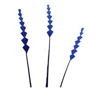 Royal Blue Zig Zag Goose Feathers x 3, Hand Trimmed for Adding to Fascinators, Hats, Wedding Crafts, Costuming etc - 5 to 6 inch Stripped Stem and 1 to 1.5 inch on The Thin Trimmed Head Part
