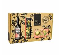 Royal Botanical Gardens KEW Luxury Three-Piece Shea Butter Soap, Moisturiser & Hand Sanitiser Hand Care Gift Set - Bergamot & Ginger Scent
