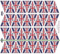 Royal Britain Coronation Quilting 100% Cotton Fabric Queen's UK England Flag Union Jack London Bridge Sold by Metre - Simply Sew Crafty™ (Little Johnny Union Jack Bunting - White, 1 Metre)