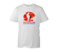 Royal British Legion Lest We Forget T-Shirt, Armed Forces Day Unisex Kids Adult Tee Top (White, L)
