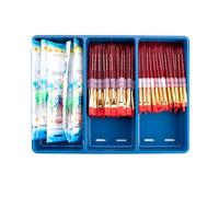 Royal Brush, Big Kids Choice Flat Paint Brush and Apron Pack, Assorted Sizes, Pack of 84 Brushes/12 Aprons