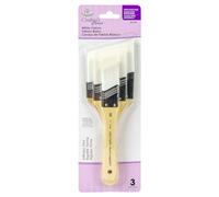 Royal Brush Crafter's Choice White Taklon Large Angle Brush Variety Set-3/Pkg, Small to Medium
