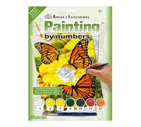 Royal Brush Junior Small Paint by Number Kit 8.75 x 11.75-inch, Majestic Monarchs