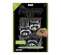 ROYAL BRUSH MANUFACTURING FOIL Engraving Art Raccoons, One Size