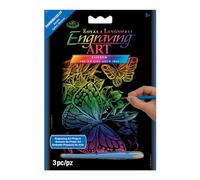 Royal Brush Mini Rainbow Foil Engraving Art Kit 3 Pieces - Butterflies, Multicolored, 12,5x17,5cm