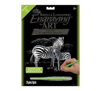 Royal Brush Silver Foil Engraving Art Kit 8"X10"-Zebras