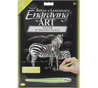 Royal Brush Silver Foil Engraving Art Kit 8"X10"-Zebras