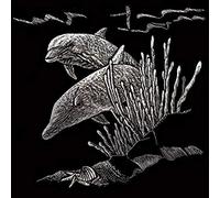 ROYAL BRUSH Silver Foil Engraving Dolphin Reef Art Mini Kit, 5" by 7"