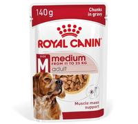ROYAL CANIN Medium Adult Chunks in Gravy Wet Food - 10 x 140g Pouches