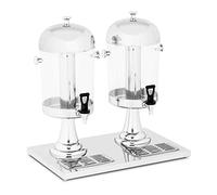 Royal Catering Beverage Dispenser, Double, 2 x 7 Litre | Drip Tray, Stainless Steel Pipe, 4 Anti-Slip Rubber Feet, For Glasses up to 14.5 cm