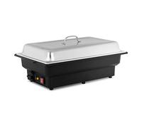 Royal Catering Chafing Dish Buffet Food Warmer RCCD-1/1-65-KS-E (8 L, 900 W, Incl. 1/1 GN Container, 65 mm Container Depth, 30-90 °C, 5 Temperature Steps) Black