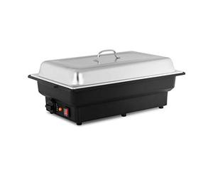 Royal Catering Chafing Dish Buffet Food Warmer RCCD-1/1-65-KS-E (8 L, 900 W, Incl. 1/1 GN Container, 65 mm Container Depth, 30-90 °C, 5 Temperature Steps) Black