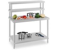 Royal Catering Commercial Stainless Steel Table And Shelf - 120 x 70 cm