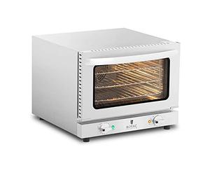 Royal Catering Countertop Convection Oven Commercial Countertop Oven 3 Oven Racks 2150W RCCO-2.1 (Stainless Steel, Tempered Double-Layer Glass, Temp. 70-250°C, Timer 0-120 min)
