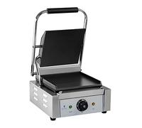 Royal Catering Electric Contact Grill Panini Grill Sandwich Grill Smooth 1800 W 300 °C RCKG-1800-F (Stainless Steel, Enamelled Cast Iron, 50-300 °C)