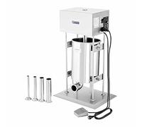 Royal Catering Electric Sausage Filler Maker Stuffer RCWF-10LE-H (10 l, 230 W, Foot Pedal, Stainless Steel, incl. Filling Tubes)