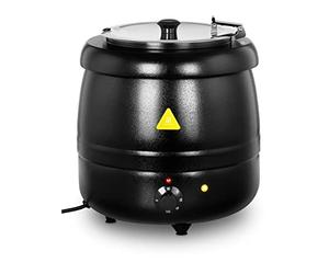 Royal Catering Electric Soup Kettle Commercial Soup Warmer Pot Restaurant Buffet Chili Sauce Stew Black 10L RCST-10BB (30-85°C, Stainless Steel Insert, 400W, Lid, Overheat Protection)