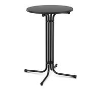 Royal Catering Folding Bar Table High Top Round Table Tall Standing Bistro Event Ø 70 cm Black RC-BIS70FB (Tabletop Plastic-coated Flakeboard, Legs Powder-coated Steel)