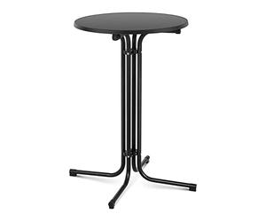 Royal Catering Folding Bar Table High Top Round Table Tall Standing Bistro Event Ø 70 cm Black RC-BIS70FB (Tabletop Plastic-coated Flakeboard, Legs Powder-coated Steel)