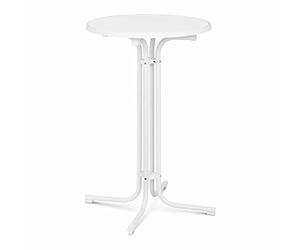 Royal Catering Folding Bar Table High Top Round Table Tall Standing Bistro Event Ø 70 cm White RC-BIS70FW (Tabletop Plastic-coated Flakeboard, Legs Powder-coated Steel)