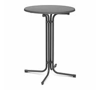 Royal Catering Folding Bar Table High Top Round Table Tall Standing Bistro Event Ø 80 cm Grey RC-BIS80FG (Tabletop Plastic-coated Flakeboard, Legs Powder-coated Steel)