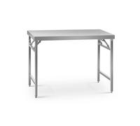 Royal Catering Stainless Steel Folding Work Table Portable Worktop Catering 60x120cm 210kg RCAT-120/60KE (Height 85cm, Height-Adjustable Feet 10mm, Foldable)