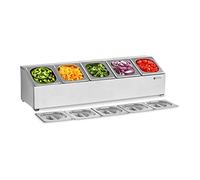 Royal Catering Gastronorm Pan Holder - Incl. 5 GN 1/6 Gastronorm Containers with Lids RCPN 5