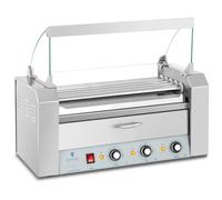 Royal Catering Hot Dog Grill - 5 rollers - warming drawer - stainless steel RC-RG5DC