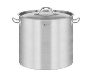 Royal Catering Induction Cooking Pot 25 l Ø 32 cm Bottom Thickness 4 mm 3-ply with Lid for All Stove Types, 20% Faster Cooking, 30% Energy Saving Stainless Steel Soup Pot
