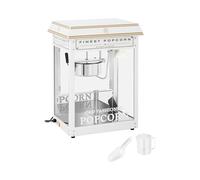Royal Catering Popcorn Machine 5-6kg/h 1500W (Stainless Steel, Tempered Glass, Aluminium, Non-stick coating, 16 L/h, Crumb Drawer) Retro White & Gold Popcorn Maker