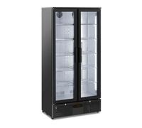 Royal Catering RC-BC004 Beverage Cooler 458 L Black Drinks Refrigerator Commercial Wine Cooler Commercial Beer Cooler (Powder-Coated Steel, Double-Walled Tempered Glass, Double Doors)
