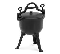 Royal Catering RC-POT-05 Dutch Oven with Lid and 3 Legs, 4 L, Enamelled Inside with Hook for Hanging, Enamel Roasting Dish, Cast Iron Casserole Pot