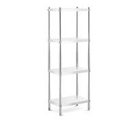 Royal Catering RCER-6040 Metal Shelving Unit 60 x 40 x 180 cm (LxWxH) cm 200 kg Stainless Steel Shelves Stainless Steel Shelving Unit (4 Shelves, 50 kg Per Shelf, Shelf Dimensions 600 x 400 mm)