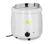 Royal Catering RCST-9403 Soup Kettle 10 L White-Coated Stainless Steel 400 W Electric Soup Kettle Soup Warmer (Temperature Range 35-80 °C, Cool-Touch Handle, Inner Pot)