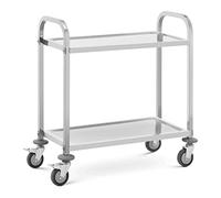 Royal Catering RCSW-105 Restaurant Service Trolley (Load Capacity: 64 kg, Shelf Spacing: 460 mm, Tray Size: 70 x 40 cm)