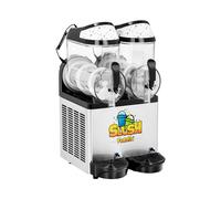 Royal Catering Slush Maker Machine Slush Machine Slushy Slush Ice Chilled Drinks LED 2x12L RCSL 2/10 (600W, Temperature Range -3 ÷ -2 °C, BPA-Free Polycarbonate, Lid, Drip Tray)